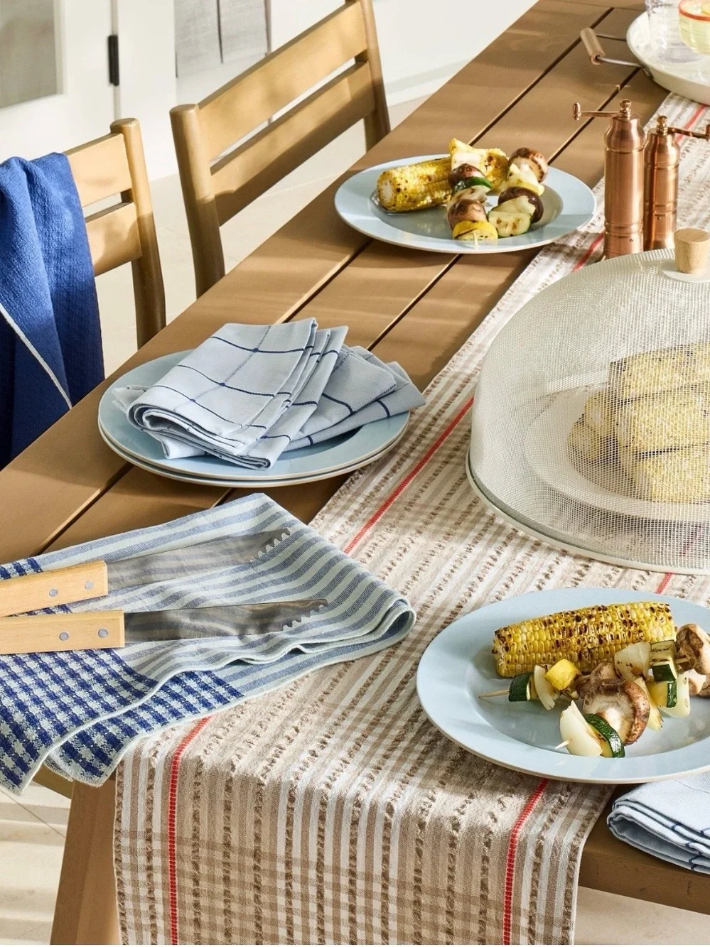Hearth & Hand Magnolia Set of 2 Stripe + Blue Kitchen Towels